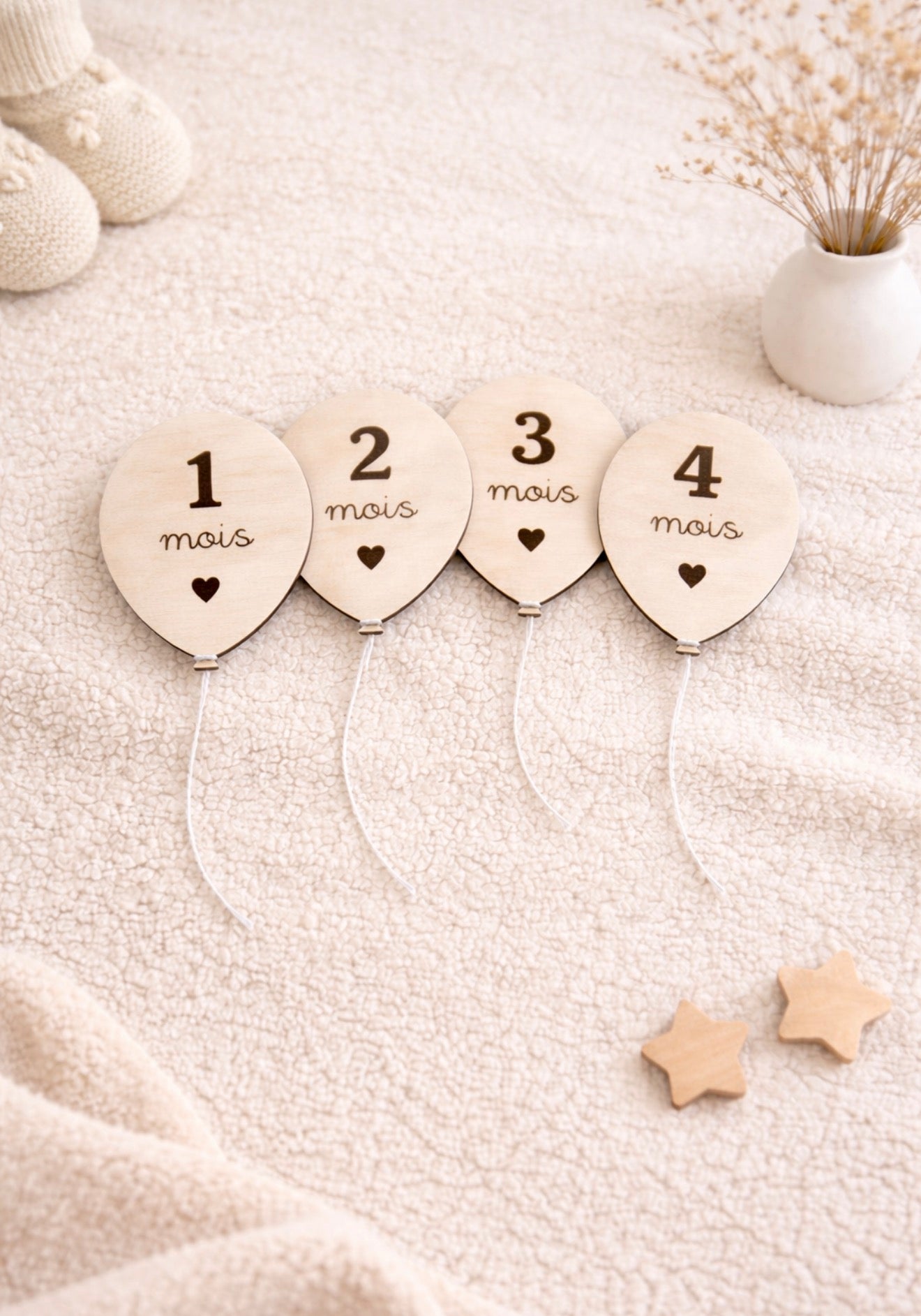 Cartes étapes en bois - Ballons