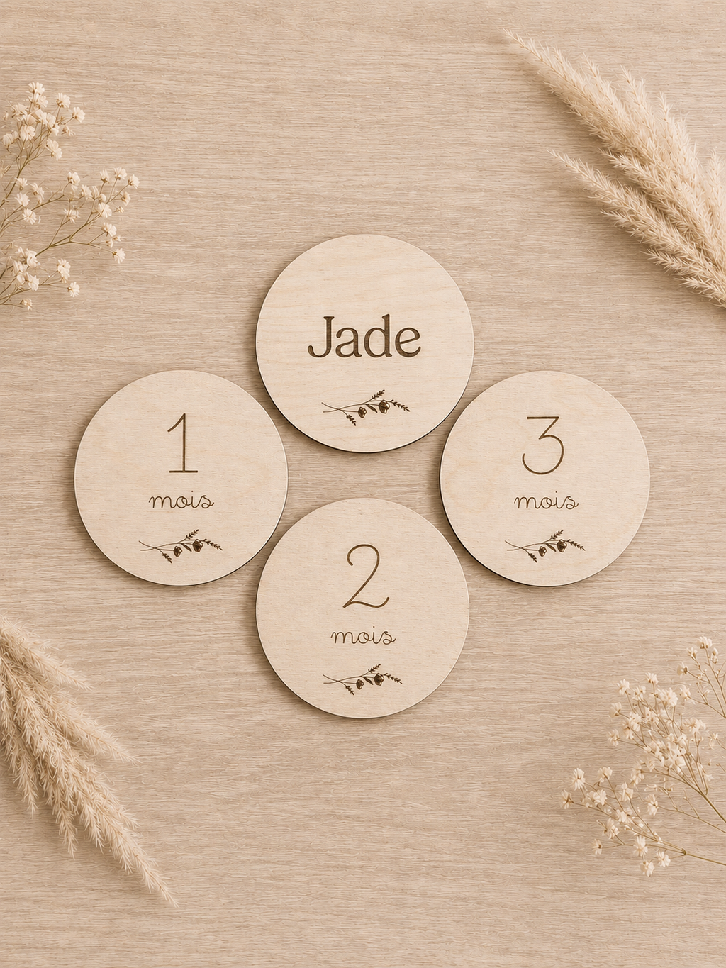 Cartes étapes en bois - Rondes