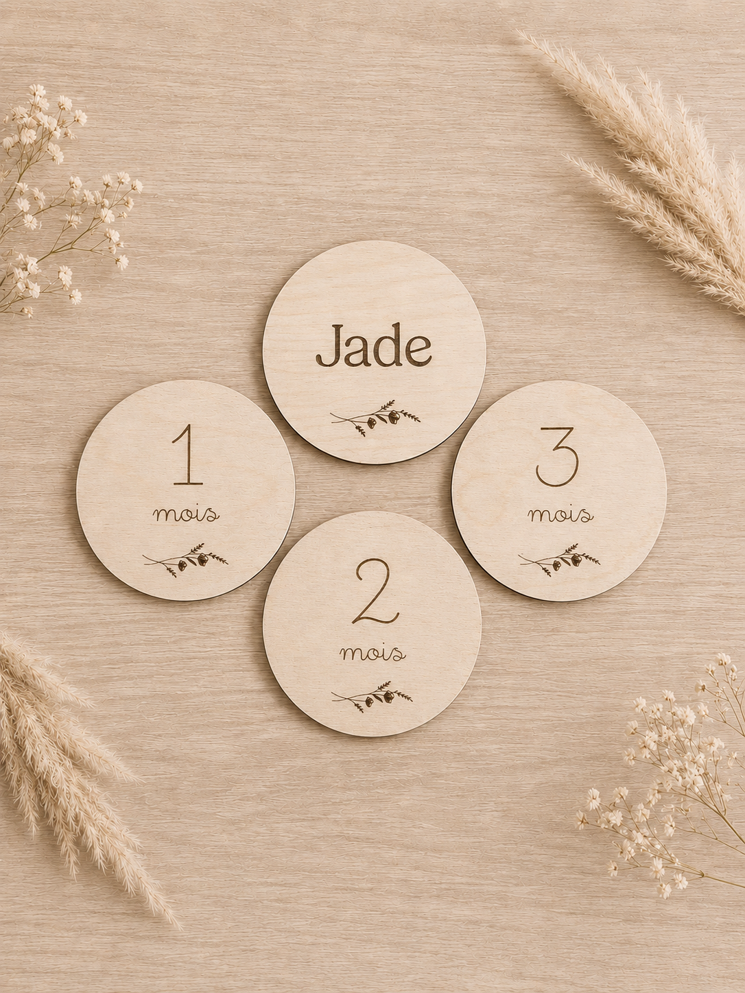 Cartes étapes en bois - Rondes