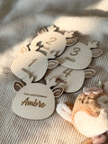 Cartes étapes en bois - Biche